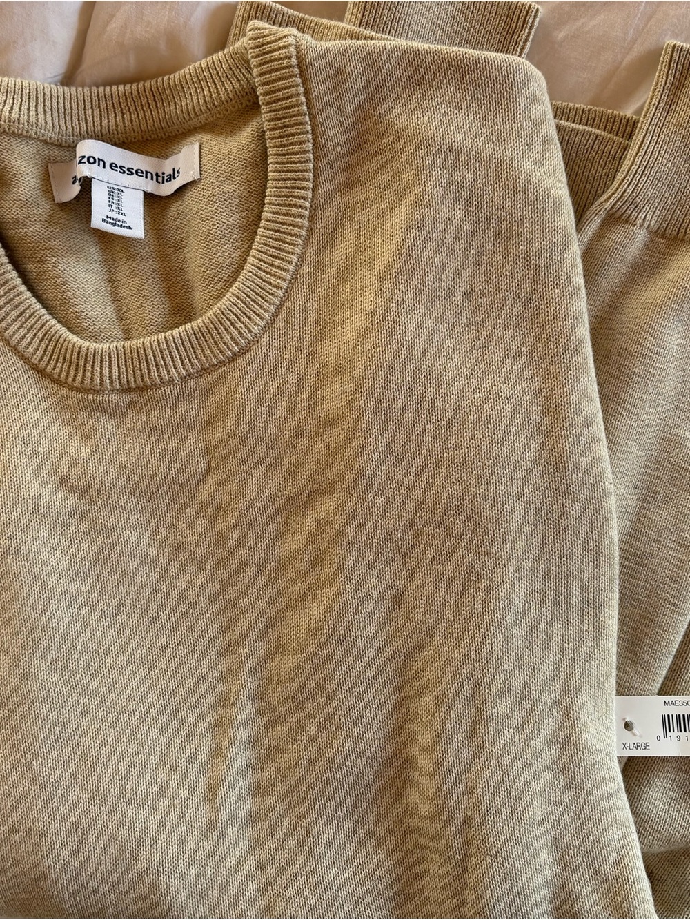 Amazon Essentials Men’s Crewneck Sweater in Tan Beige